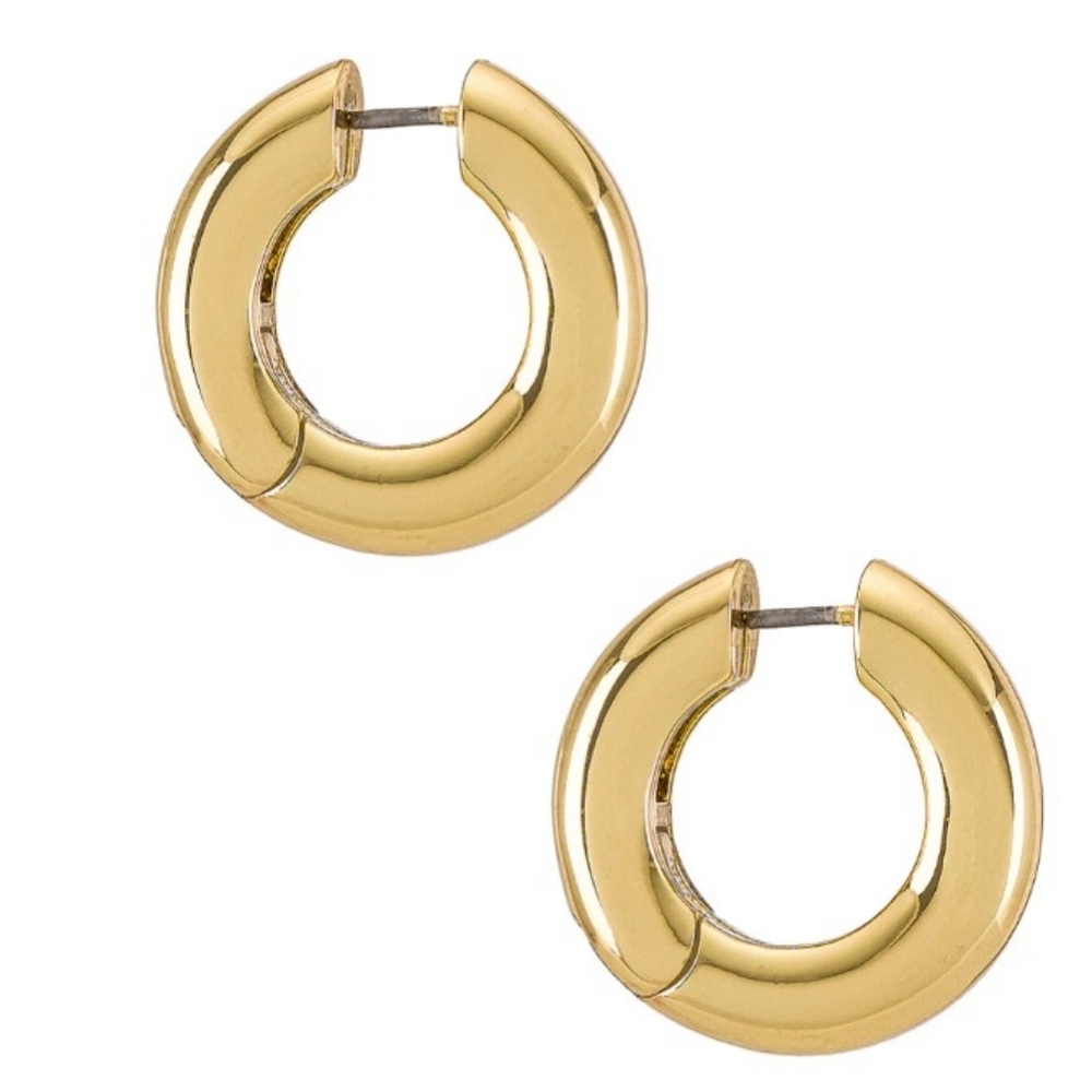 BaubleBar Huggie Hoops in Gold